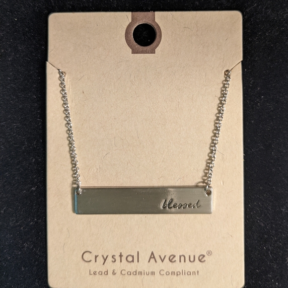 Jewelry - 💜 NWOT "Blessed" silver necklace